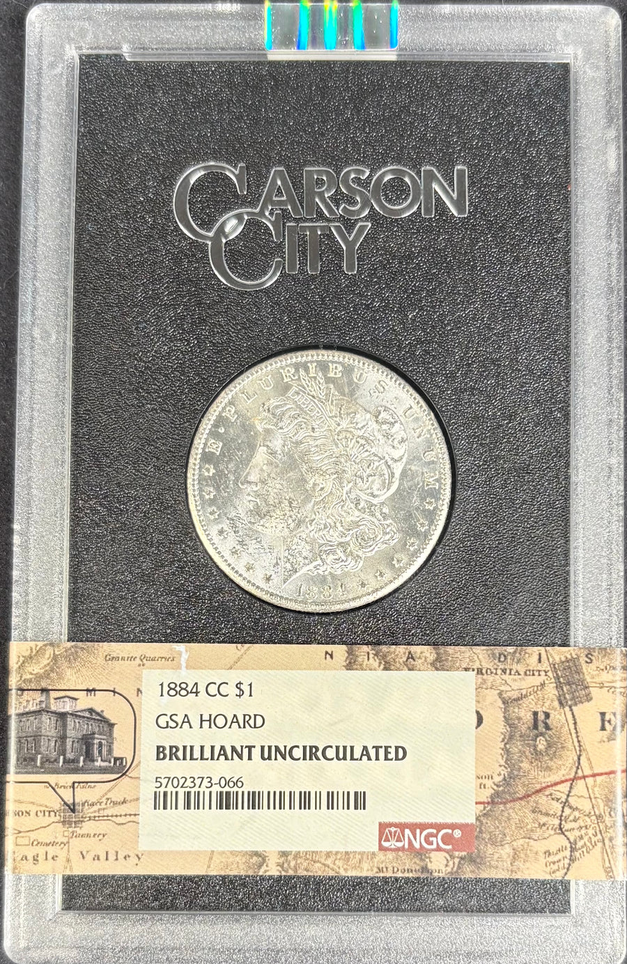 1884-CC Morgan Dollar with GSA Box & Papers