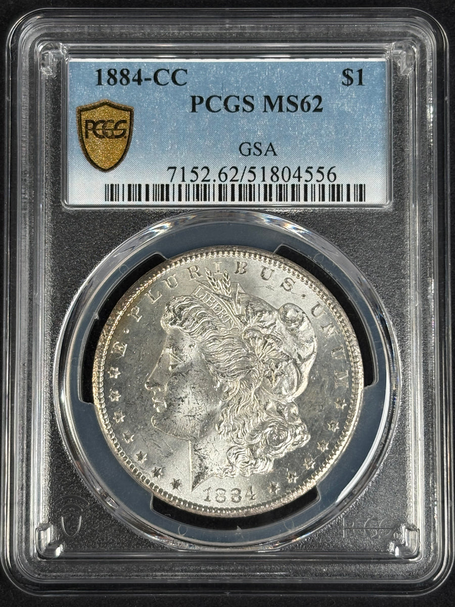 1884 Cc Morgan Dollar GSA PCGS MS62