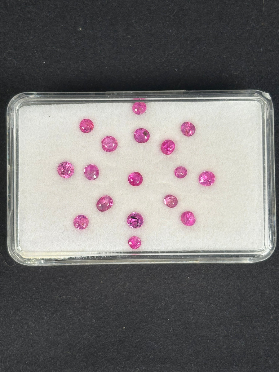 2.74ctw Heated Pink Sapphire Lot from Madagascar, 17 stones, 2x2 - 3.5x3 mm · GEM-5691