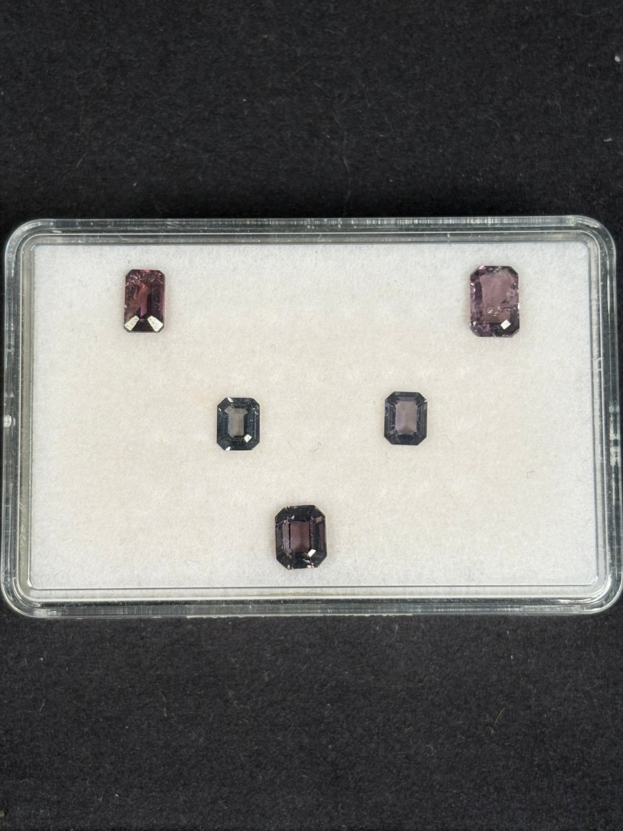 3.52ctw Spinel Lot from Burma, 5 stones, Emerald Cut, 5x4 - 7x5 mm · GEM-5682