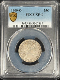 1909-O Barber Quarter PCGS XF40 · NUM-1166