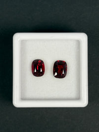 2.34ctw Red Spinel Lot from Burma, 2 stones, Cushion, VS, 6.8 x 5.0 & 7.0 x 5.5 mm · GEM-5742