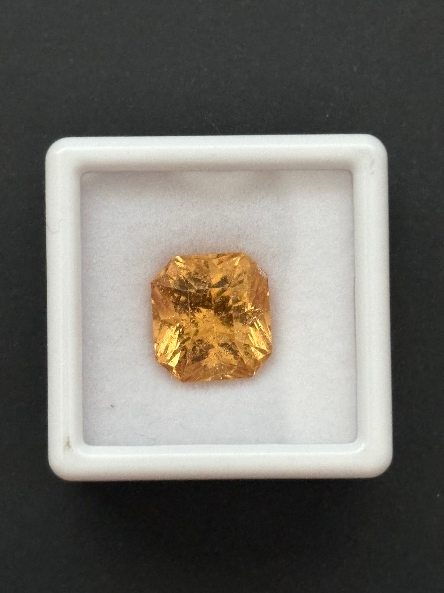 6.94ct yellow grossular garnet, octagon cut, 10.8x10 mm