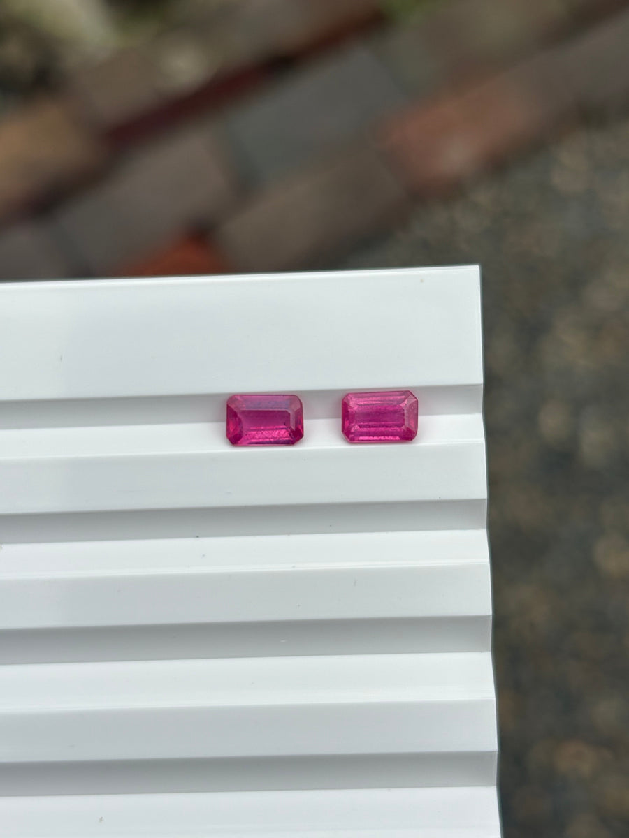 2.28ctw Pink Sapphire Lot from Mozambique, Emerald Cut, 7 x 4.5mm · GEM-6031
