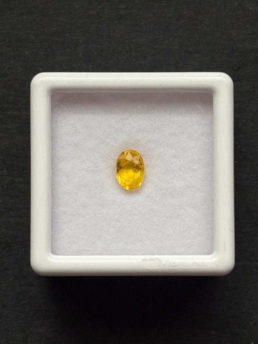 0.63ct heated yellow sapphire, oval cut