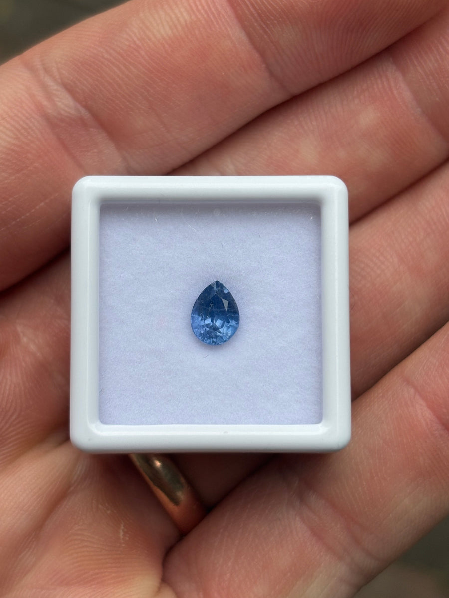 AIG Certified 1.15ct Heated Blue Sapphire Pear, 6.89 x 5.21 x 3.87mm · GEM-5865