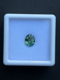 1.2ct Heated Blue Green Sapphire Oval from Australia, 6.8 x 5.6 x 3.5 · GEM-6115