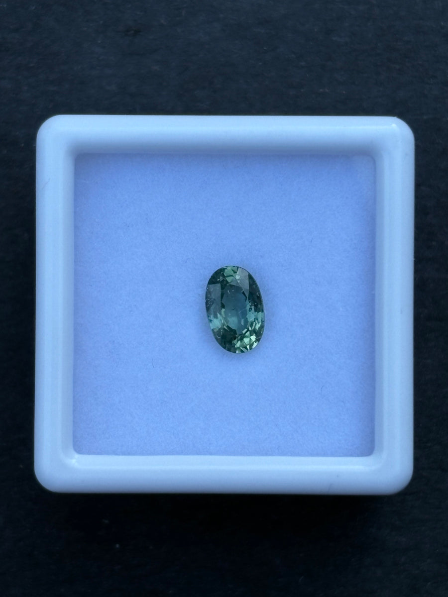 0.85ct Unheated Green Sapphire, Oval, 6.7x4.5 mm, VS