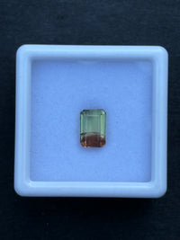 1.26ct Unheated Bicolor Tourmaline, Octagon, 7.3x5 mm · GEM-6174