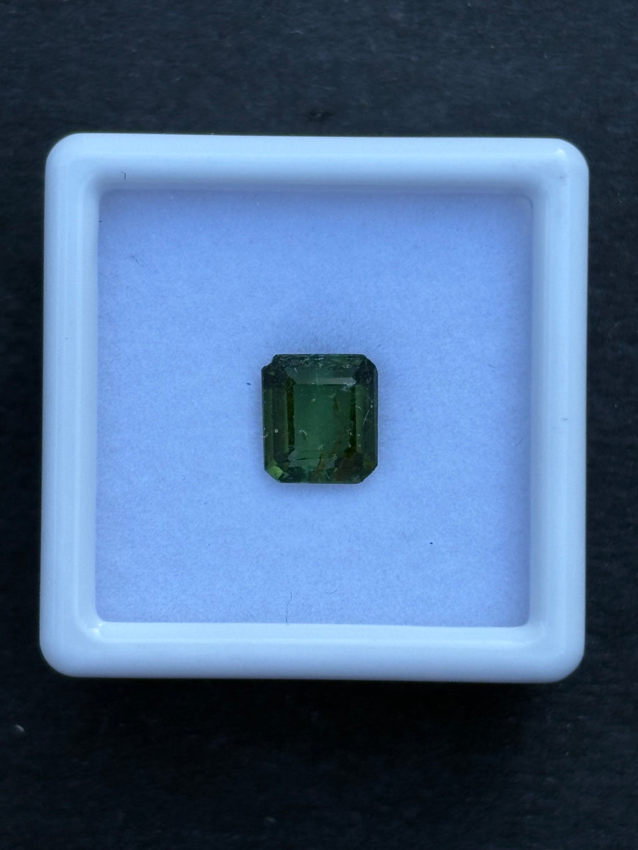 1.37ct Unheated Green Tourmaline (chip), Octagon, 7x6.2 mm