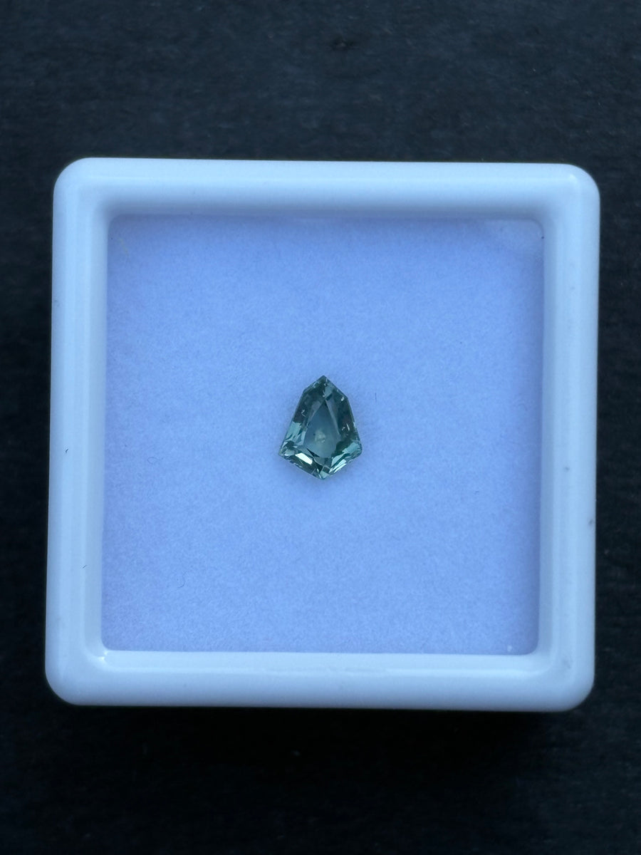 0.47ct Fancy Cut Unheated Green Sapphire, 5.5x4.5 mm