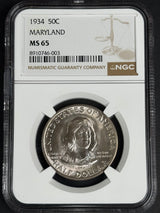 1934 Maryland Tercentenary Half Dollar NGC MS65
