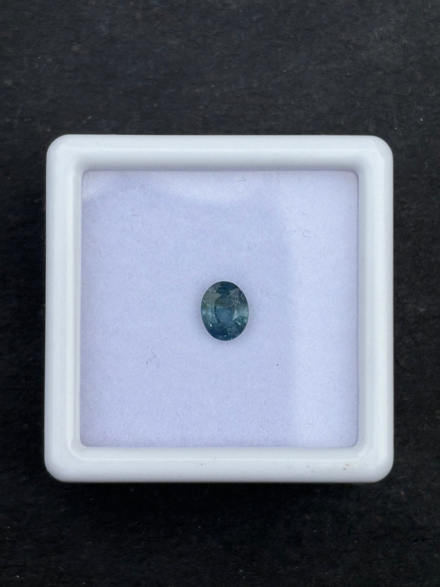0.46ct Heated Blue Green Sapphire Oval, 5.06 x 4.09mm