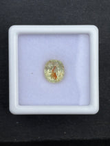 1.71ct unheated green bicolor tourmaline, cushion cut, 7.5x6.5 mm