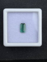 0.74ct unheated bluish green tourmaline, octagon cut, 7x3.8x2.7 mm