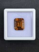 4.39ct Orange Quartz Concave Emerald Cut, 11 x 9 x 6.5mm