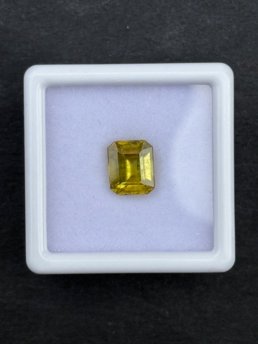 1.94ct Yellow Sphene Emerald Cut, 7.5 x 6.3 x 4.5mm