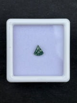 0.38ct unheated green sapphire from Australia, fancy cut, 5.08x4.52 mm