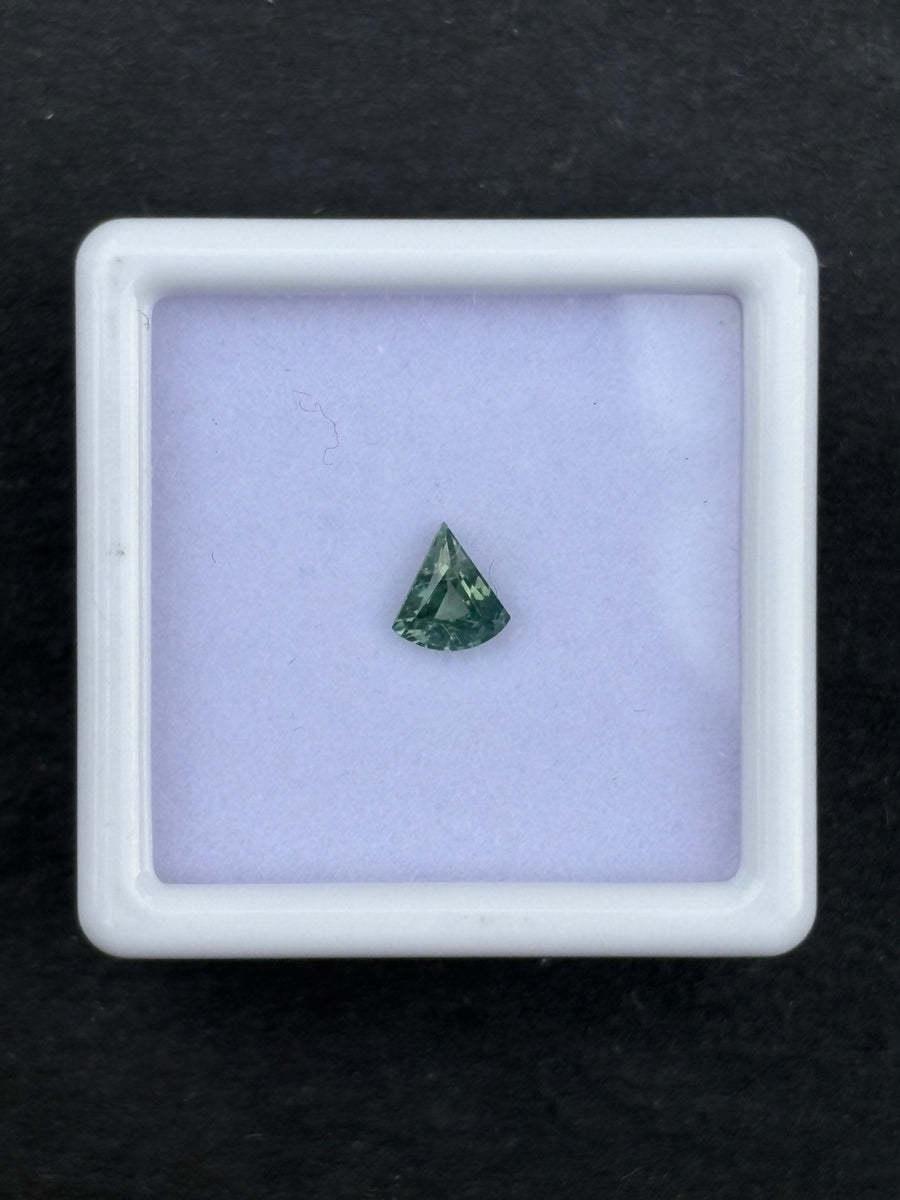 0.38ct Fancy Cut Unheated Green Sapphire from Australia, 5.08 x 4.52mm