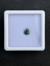 0.43ct heated blue green sapphire, pear cut, 4.9x3.88 mm