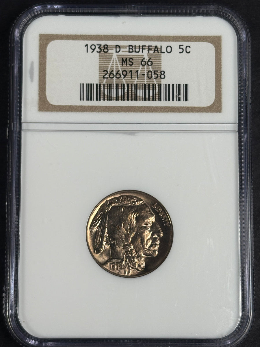 1938-D Buffalo nickel, NGC MS-66