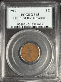 1917 Lincoln Cent Doubled Die Obverse BN PCGS XF45 · NUM-1211