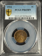 1912 Lincoln cent, Proof-65 BN, toned
