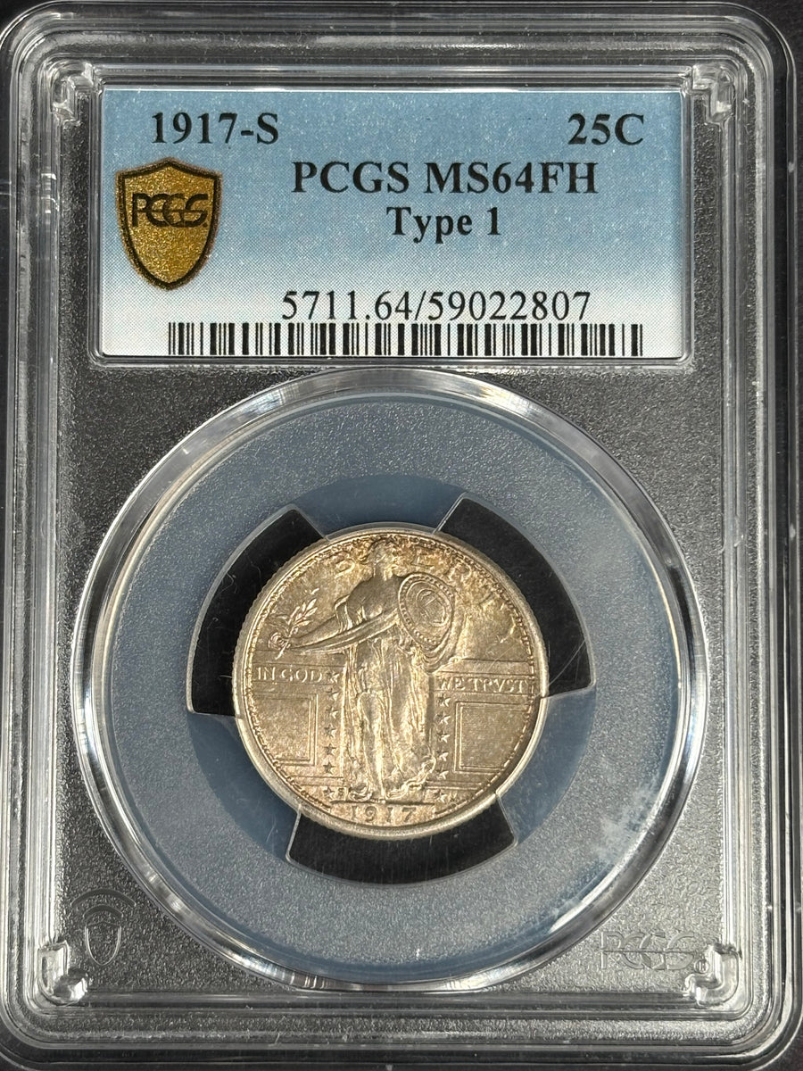 1917-S Type 1 Standing Liberty quarter, PCGS MS-64 FH