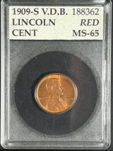 1909-S VDB Lincoln Wheat Cent, Accugrade MS65RD holder