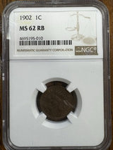 1902 Indian Head Cent RB NGC MS62 · NUM-1192