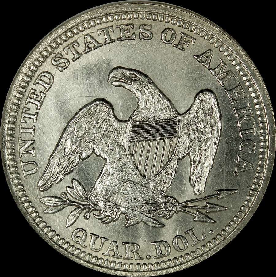 1856 25C Seated Liberty Quarter Silver Ashland City NGC MS65