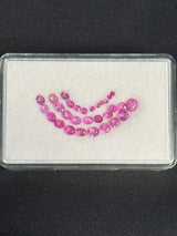 3.67ctw heated pink sapphire lot from Madagascar, 30 oval stones, 1.5x1.5-4.5x4 mm