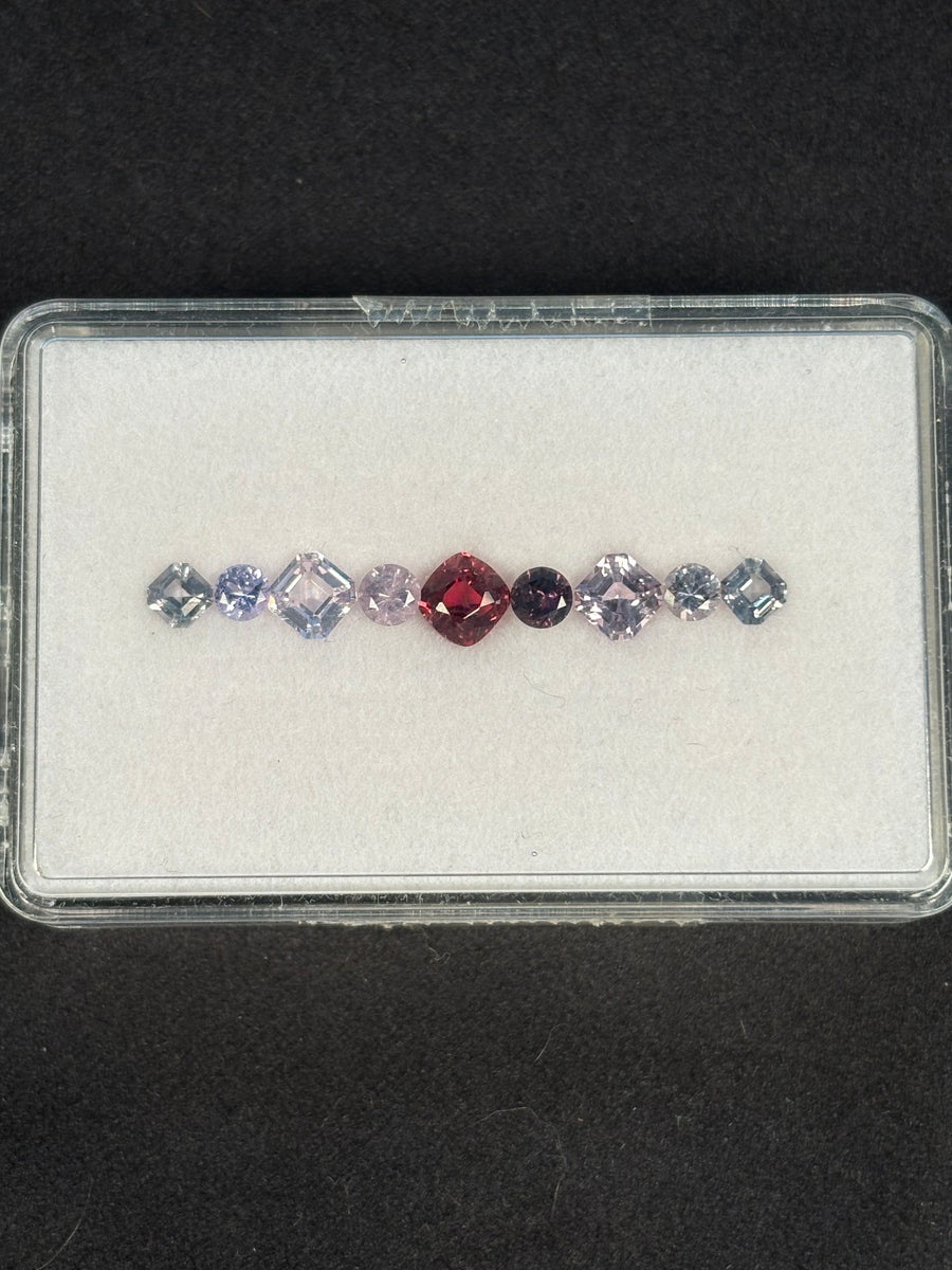 3.21ctw Spinel Lot from Burma, 9 stones, 3x3 - 5x5 mm