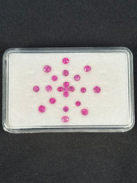 2.06ctw Heated Pink Sapphire Lot from Madagascar, 21 stones, Round, 2 - 3 mm · GEM-5548