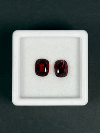 2.2ctw Red Spinel Lot from Burma, 2 stones, Cushion, VS, 6.8 x 5.2 & 7.0 x 5.5 mm · GEM-5730