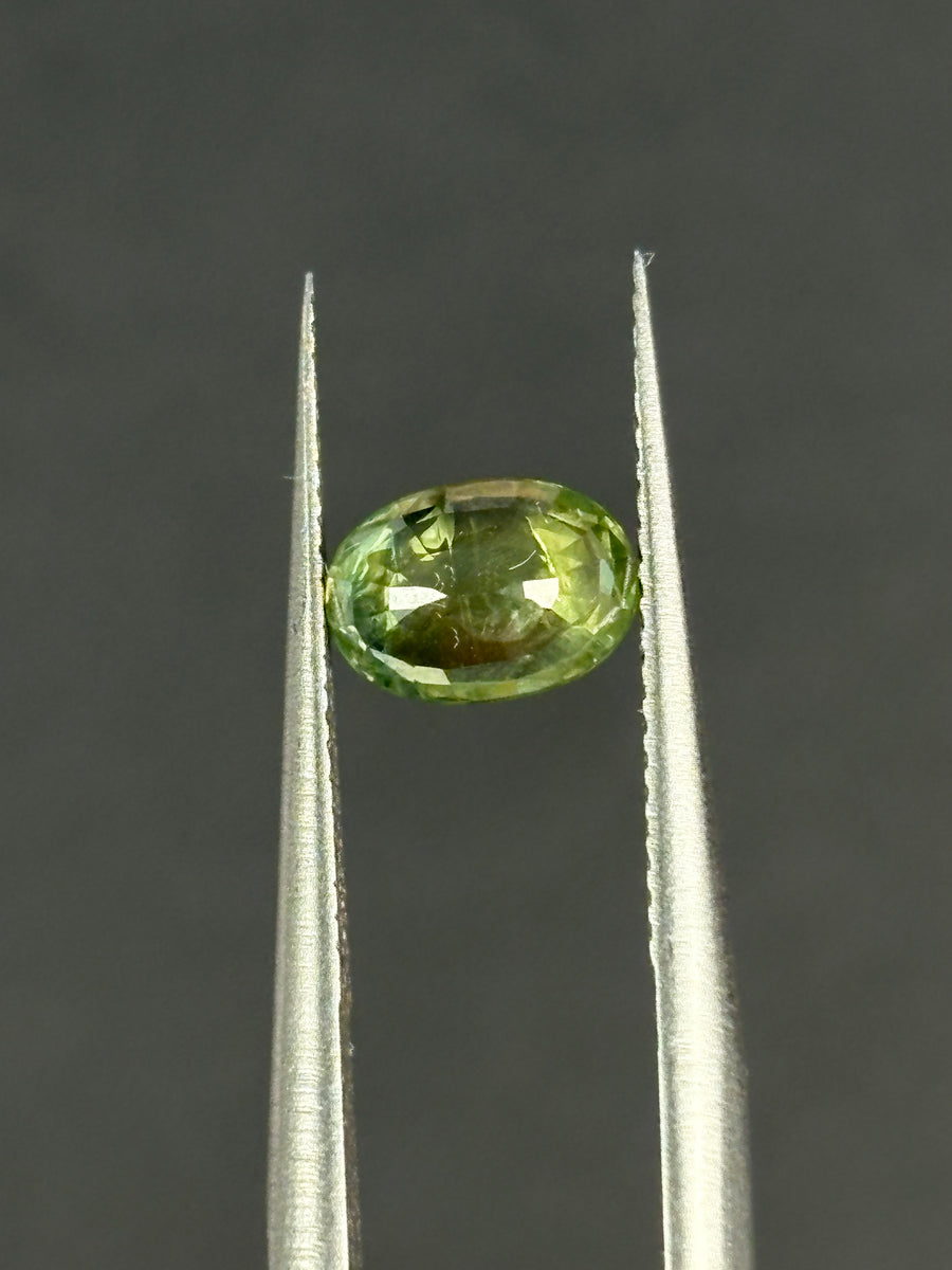 1.17ct heated green Australian sapphire, oval cut, alternate view