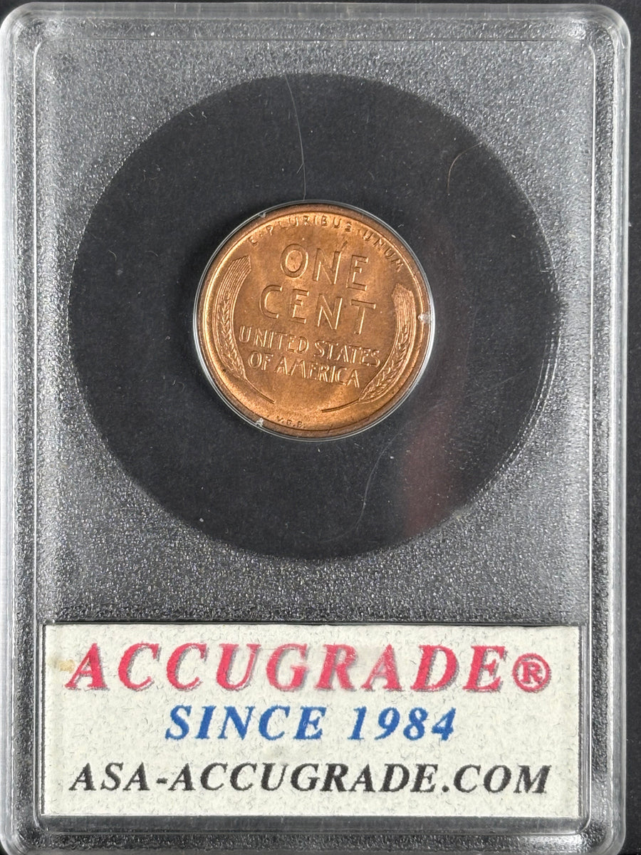 1909 S VDB Lincoln Cent ACCUGRADE "MS65RD" Choice 65RB