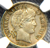 1914-D Barber Liberty Silver Dime NGC AU53 · NUM-1194
