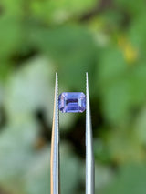 0.98ct Unheated Violet Sapphire from Sri Lanka, Emerald Cut, GFCO cert