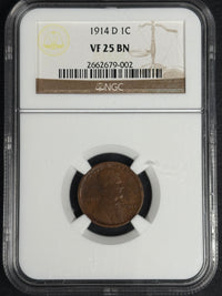 1914-D Lincoln Cent NGC VF25 BN · NUM-1195