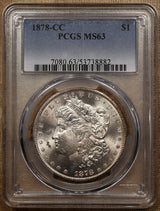 1878-CC Morgan silver dollar, PCGS MS-63