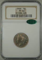 1909 Nickel Five Cent Pieces-Liberty Head NGC PF-66