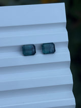 3.13ctw bluish green tourmaline octagon pair — view 2