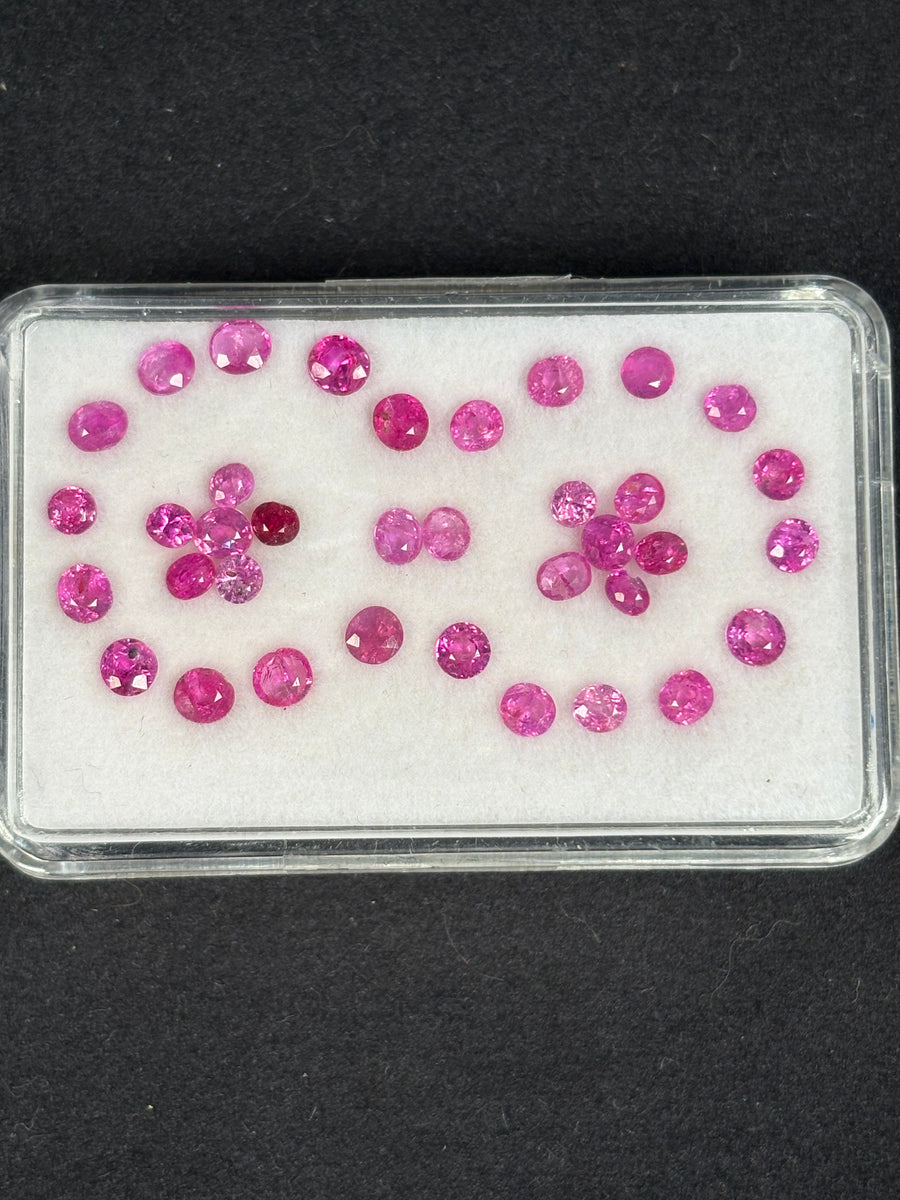 7.07ctw Heated Pink Sapphire Lot from Madagascar, 35 stones, 3x2.5 - 4x3.5 mm · GEM-5687