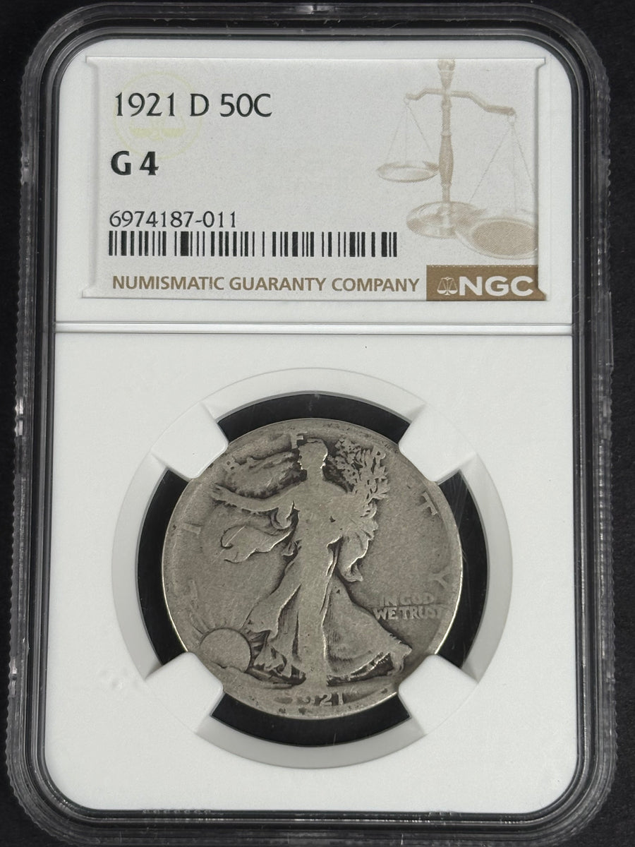 1921-D Walking Liberty half dollar, NGC G-4