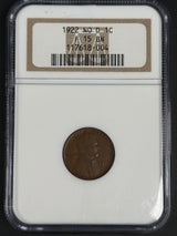1922 No D strong reverse Lincoln cent, NGC F-15