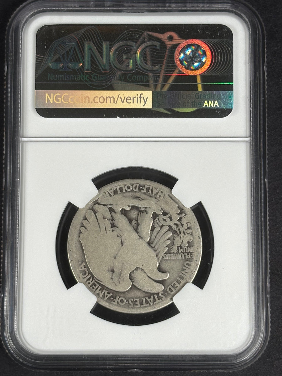 1921-D Walking Liberty half dollar, NGC G-4 — view 2