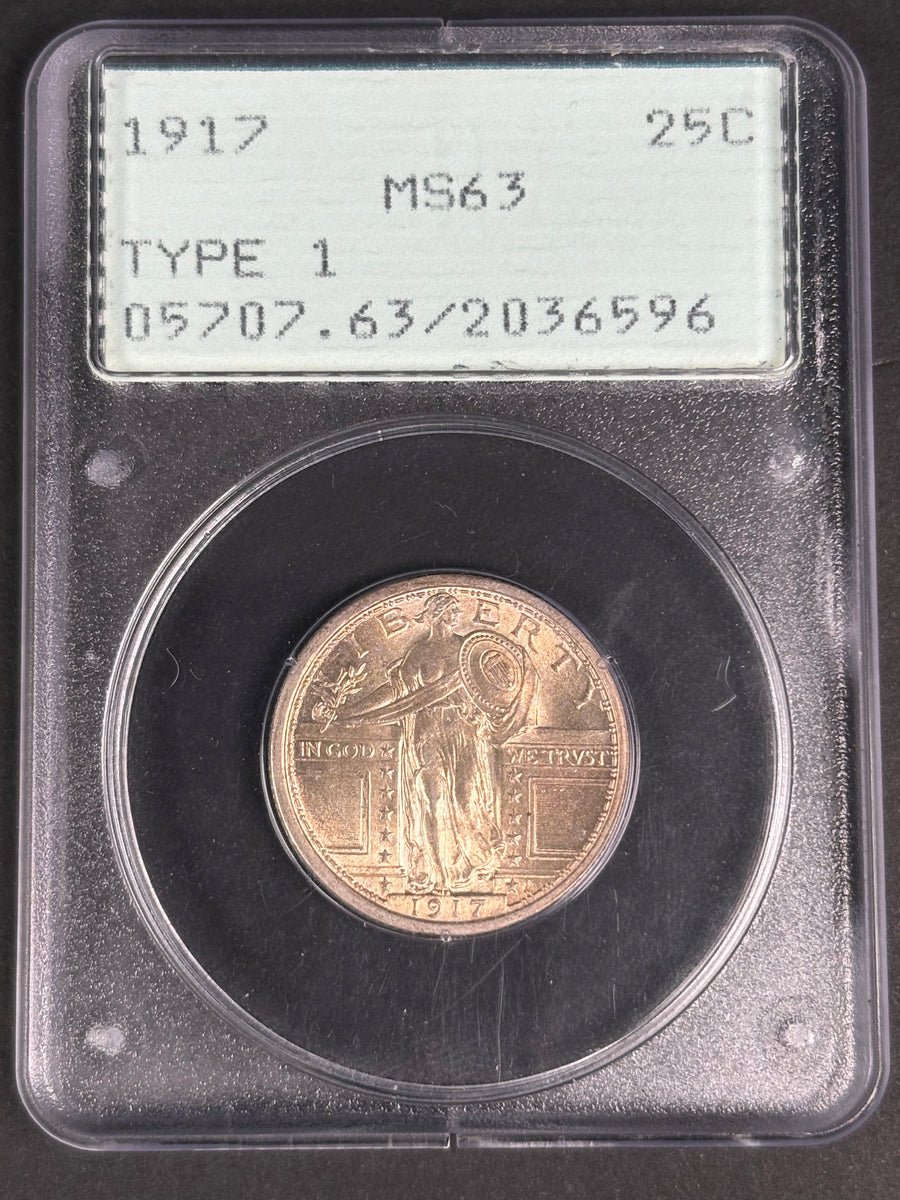 1917 Standing Liberty quarter Type 1 Full Head, PCGS MS-63