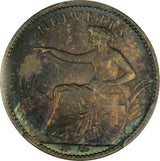 1850 Switzerland 1/2 Frank Seated Helvectia PCGS MS-66