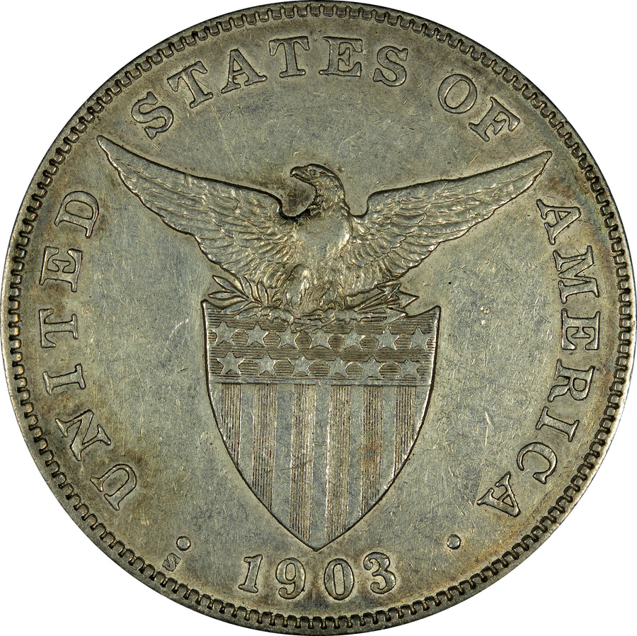 1903 Philippine Issues Philippines under US Sovereignty-Silver Coinage-One Peso XF